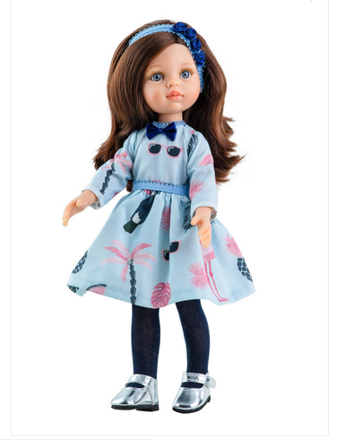 Doll 32cm Carol with Classic Blue Dress & Silver Shoes