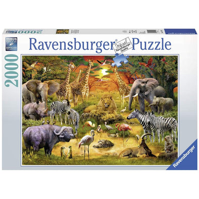 2000 pc Puzzle - Gathering at the Waterhole