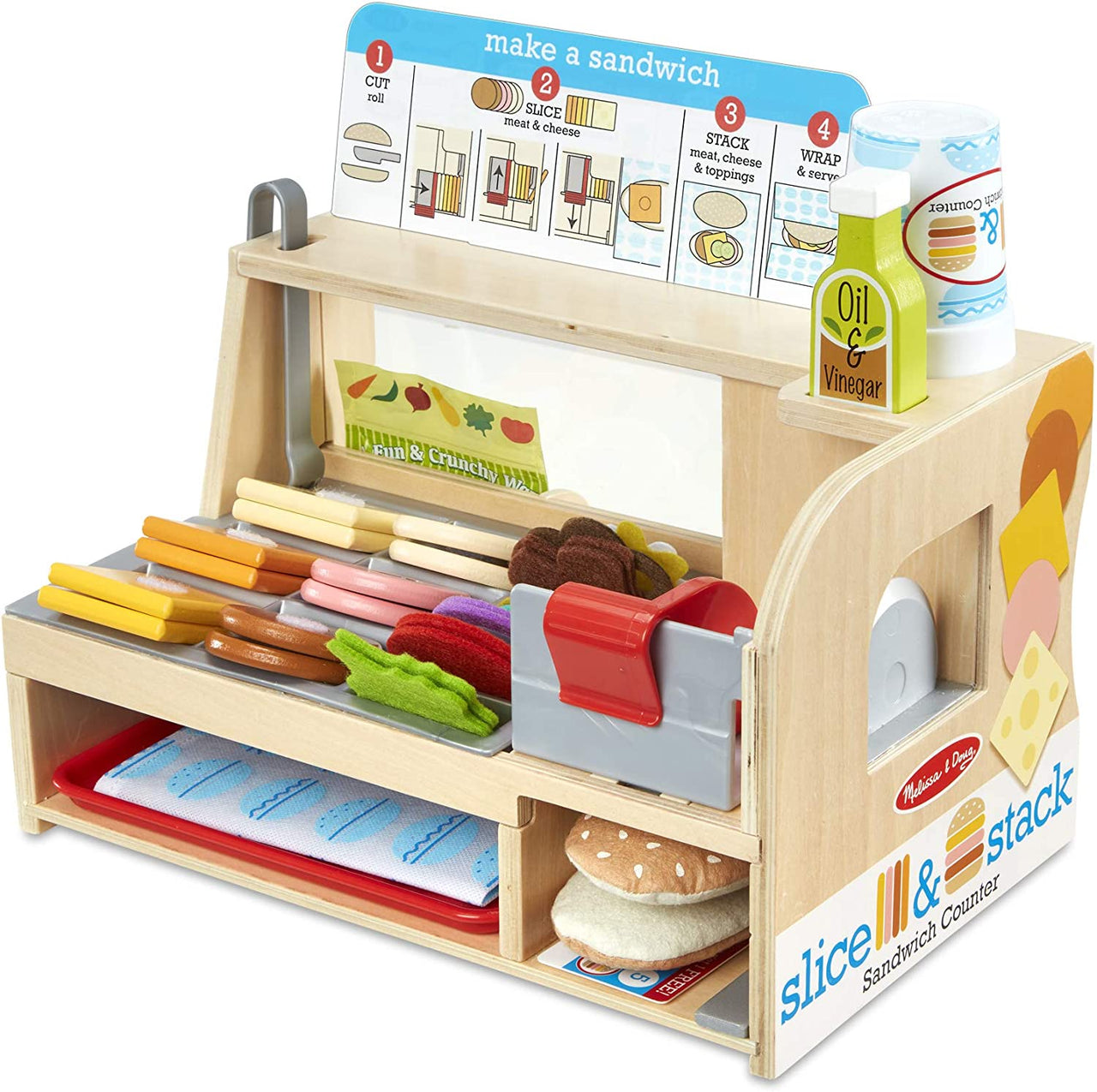 Wooden Slice & Stack Sandwich Counter