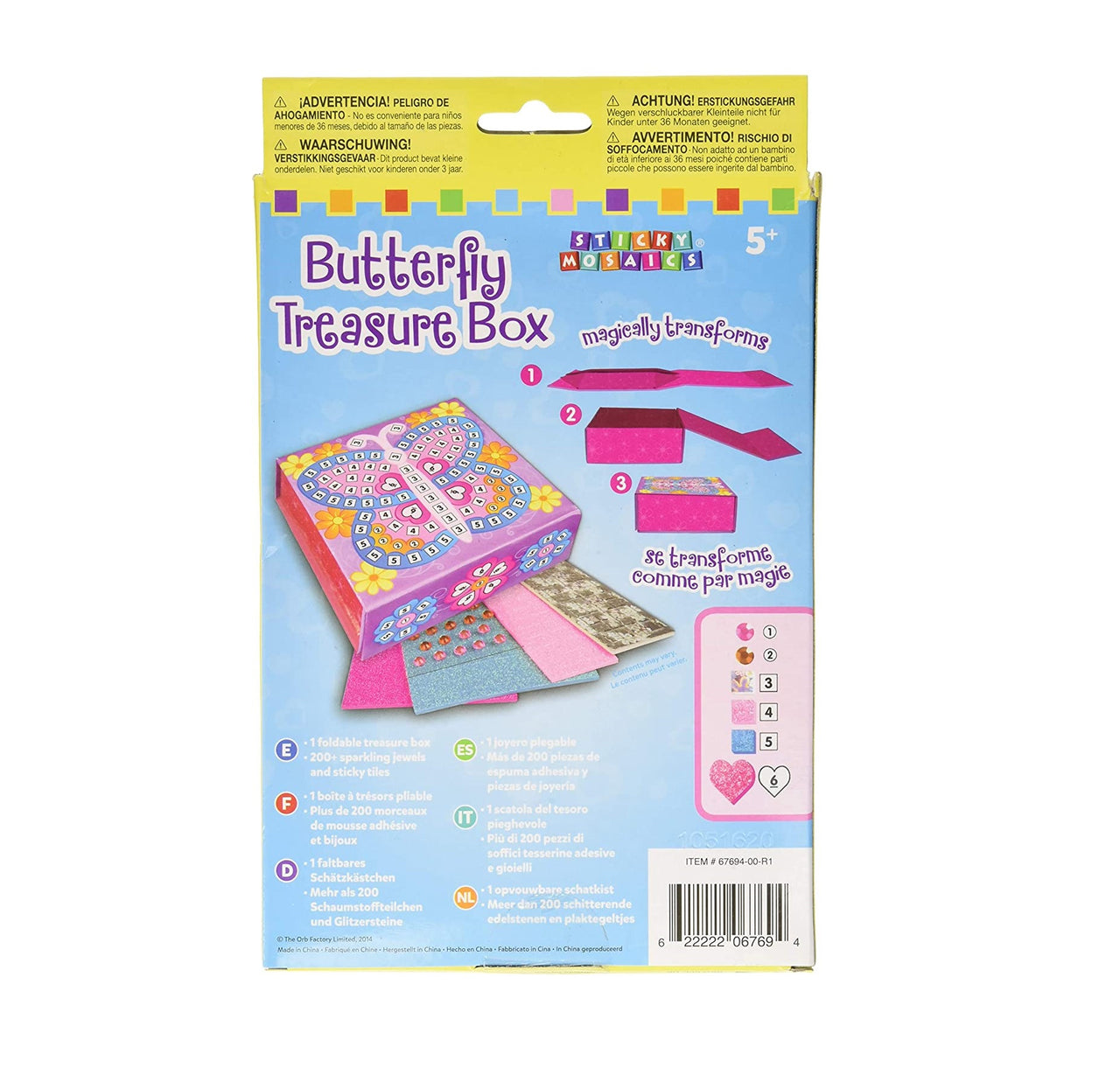 Sticky Mosaics Butterfly Treasure Box