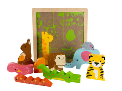 Wooden Chunky Puzzle - Wild in the Jungle