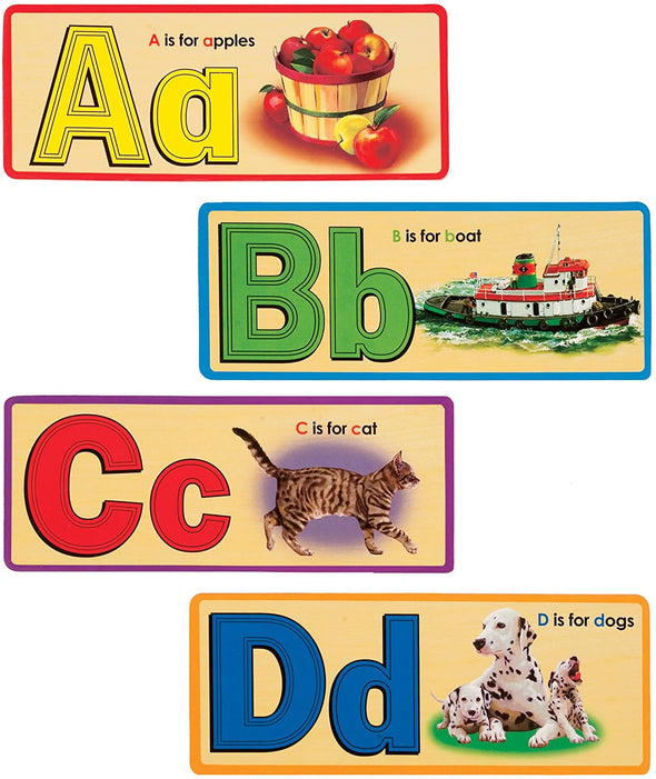Wooden Alphabet Flash Cards