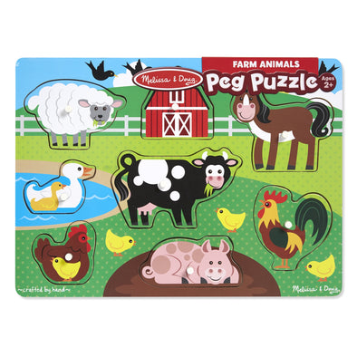 Wooden Peg Puzzle - Farm