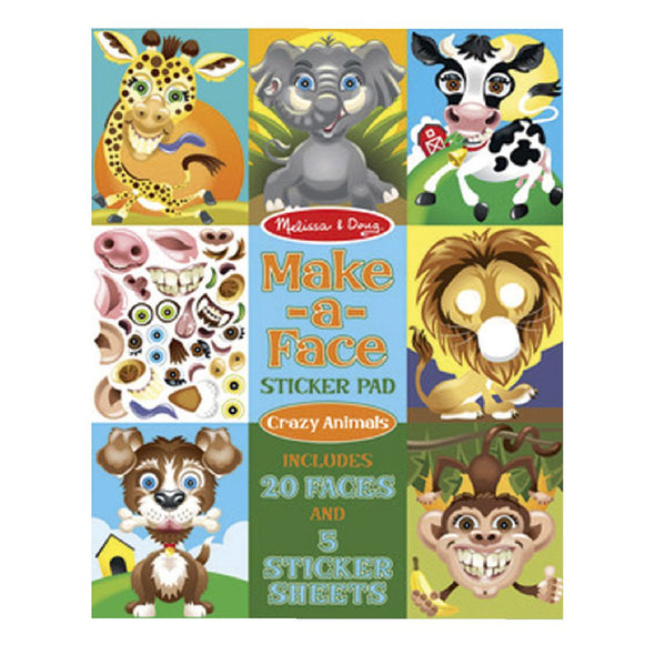 Make-a-Face Sticker Pad - Crazy Animals