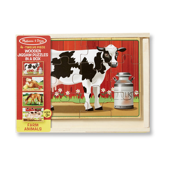 Wooden Jigsaw Puzzles in a Box - Farm
