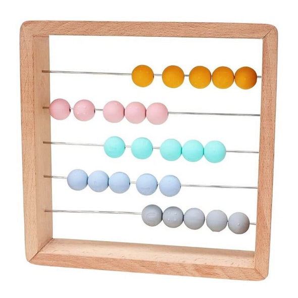 Silicone Bead Abacus - Yellow/Pink