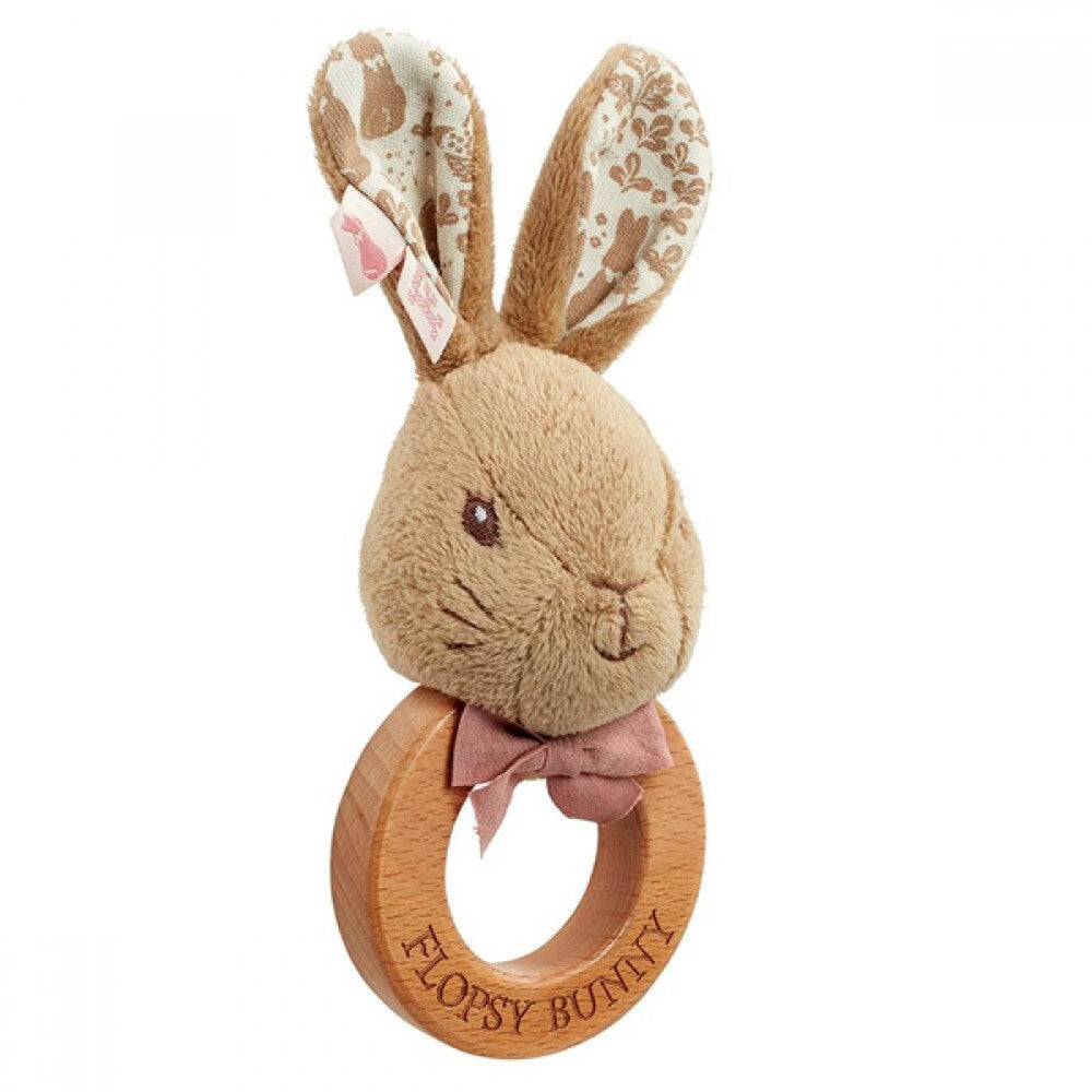 Plush & Wooden Rattle Flopsy Bunny