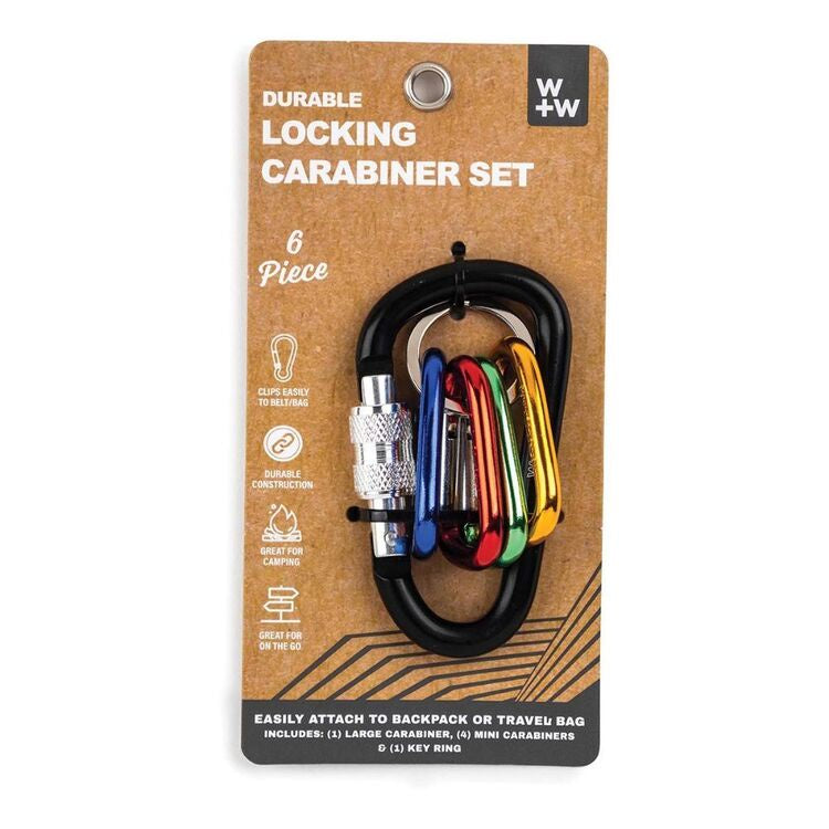 5 Piece Locking Carabiner Set