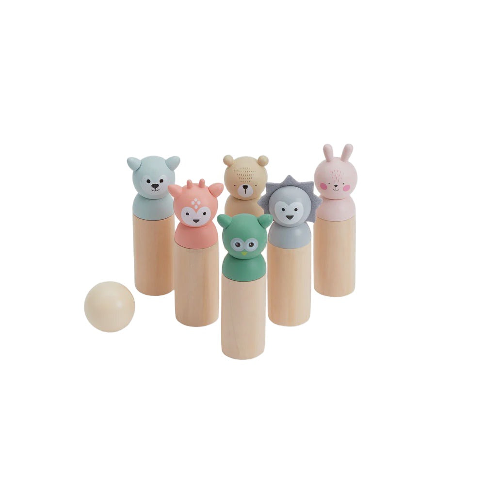 Wooden Animal Bowling Set – Toys and Tales