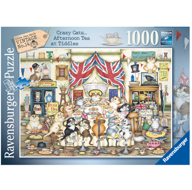 1000 pc Puzzle - Crazy Cats Afternoon Tea at Tiddles
