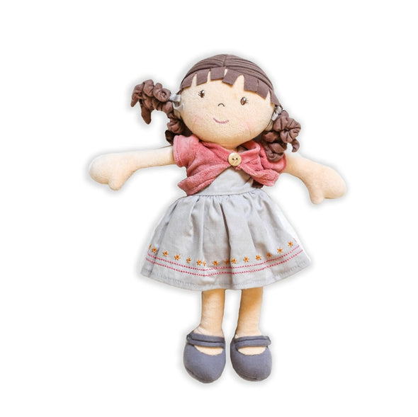 Organic Rose Doll with Brown Hair