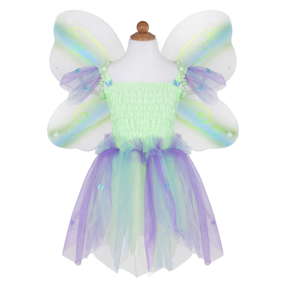 Green Butterfly Dress with Wings & Wand