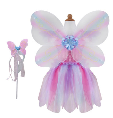 Pink Butterfly Dress & Wand with Wings