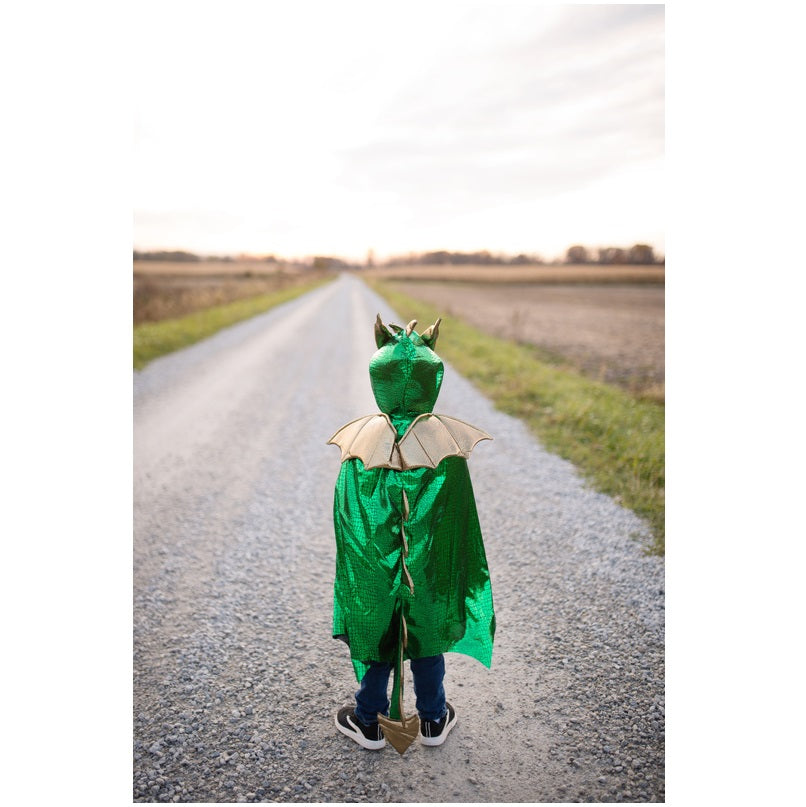 Green & Gold Dragon Cape - Size 5-6