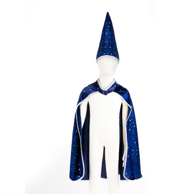 Blue & Silver Sparkle Wizard Cape & Hat