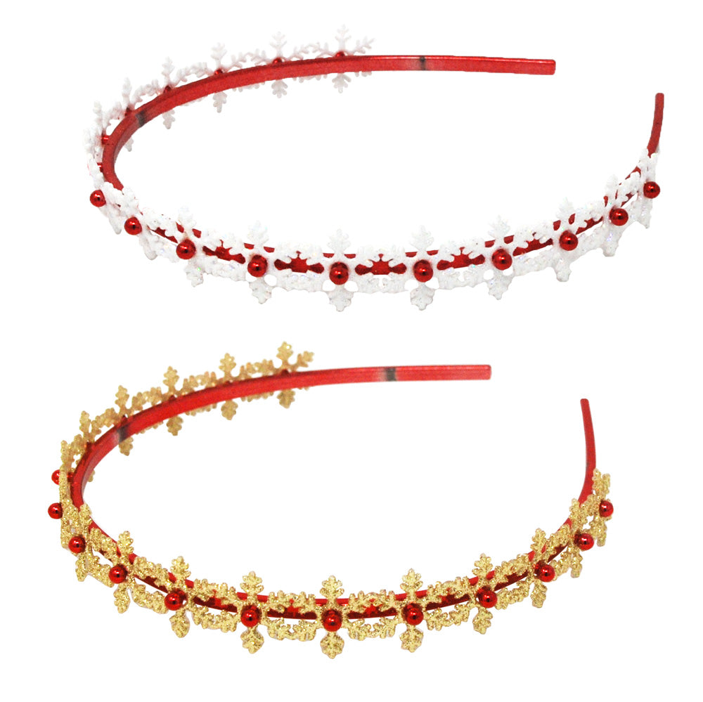 Festive Snowflake Glitter headband