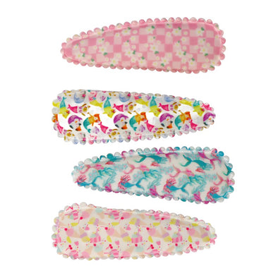 Pattern Fabric 4-pack Hair Clips