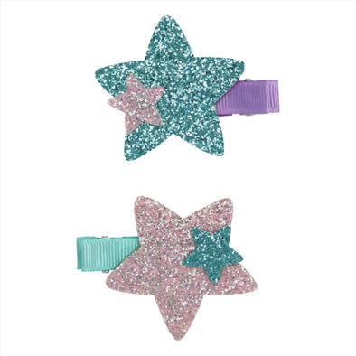 Shimmering Mermaid Star Hairclips - 2 pk