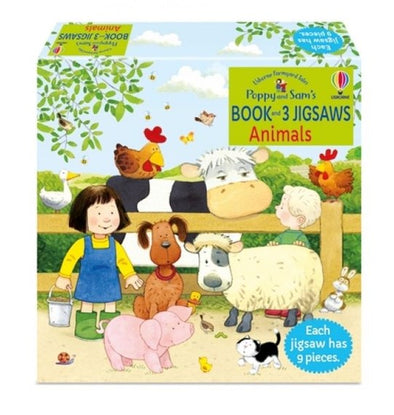Poppy and Sam's Book and 3 Jigsaws Animals