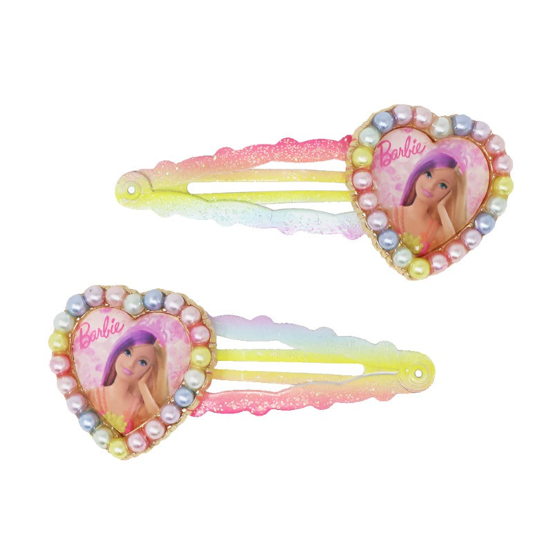 Barbie Rainbow Glitter Snap Clips