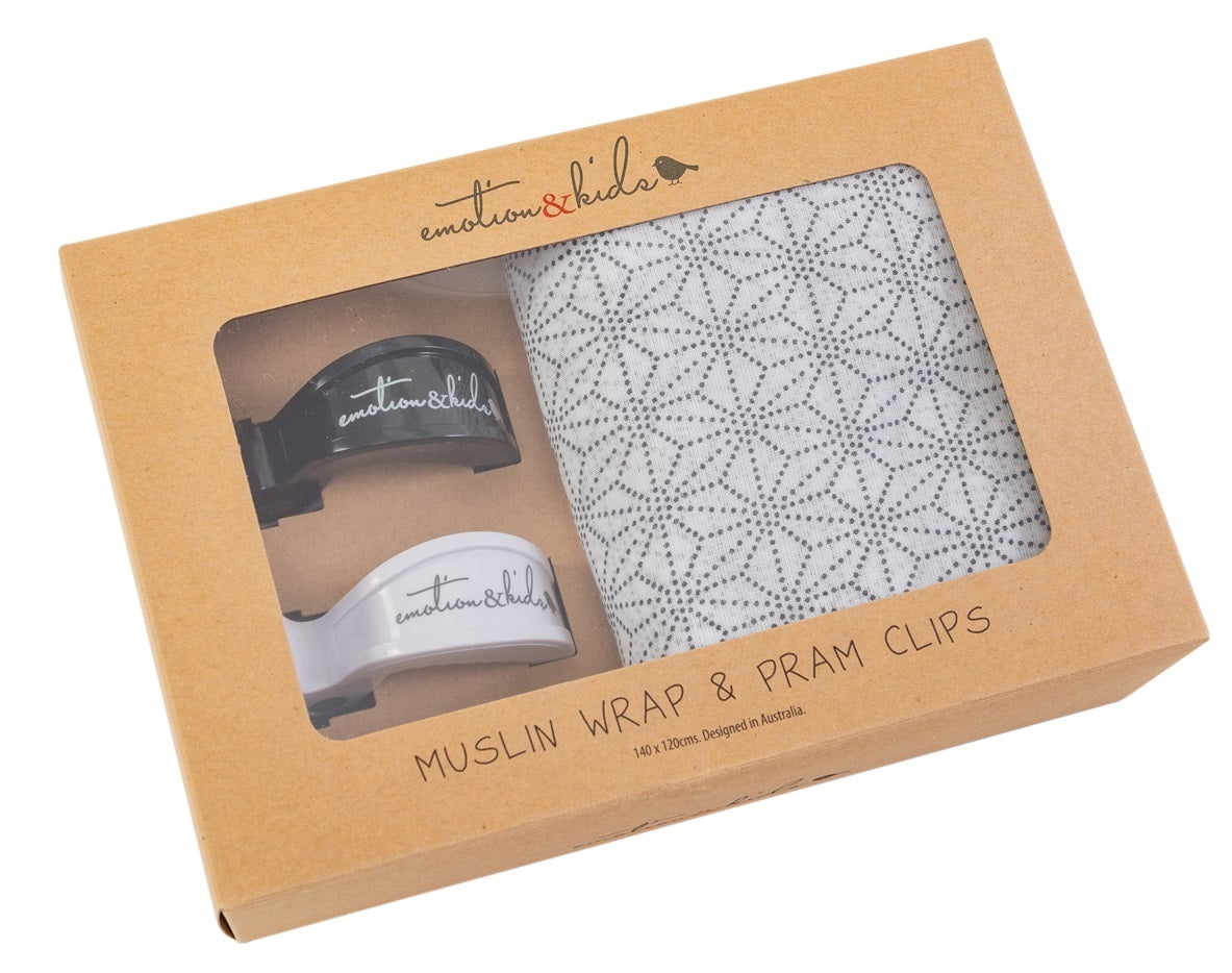 Muslin Wrap & Pram Clips Set