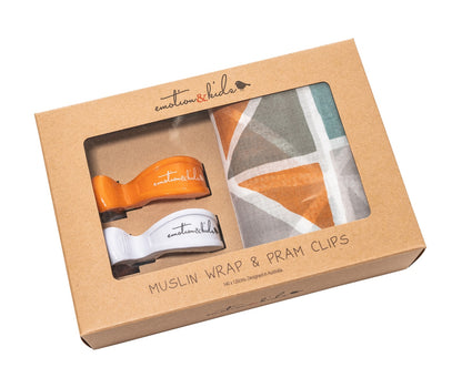 Muslin Wrap & Pram Clips Set