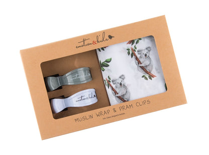 Muslin Wrap & Pram Clips Set