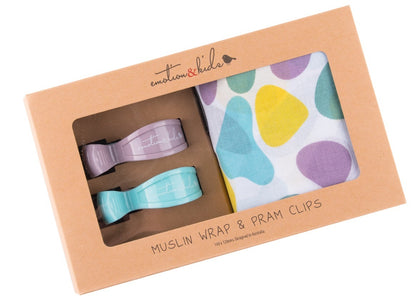 Muslin Wrap & Pram Clips Set