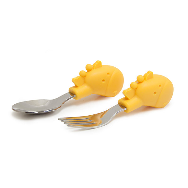 Silicone Palm Grasp Spoon & Fork Set