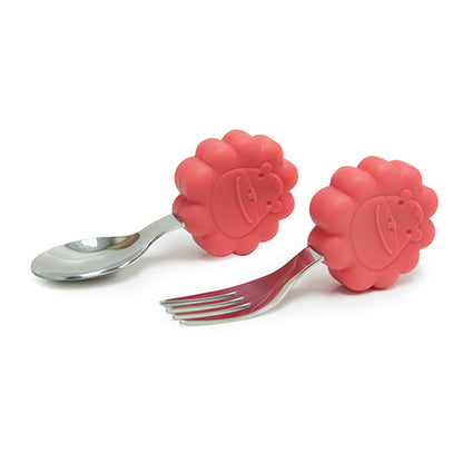 Silicone Palm Grasp Spoon & Fork Set