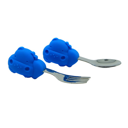 Silicone Palm Grasp Spoon & Fork Set