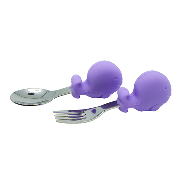 Silicone Palm Grasp Spoon & Fork Set