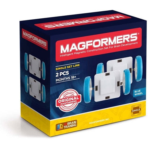 Magformers Single Set Line 2 pc Wheel pk - Blue
