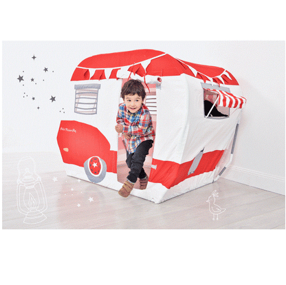 Red Caravan Vintage Camper Cubby