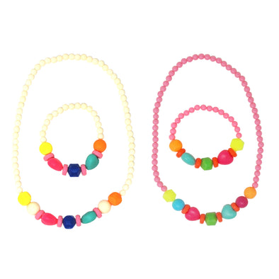 Fluorescent Bead Necklace & Bracelet Pack