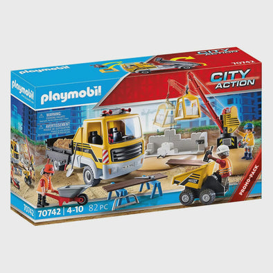 Construction Site with Flatbed Truck 70742
