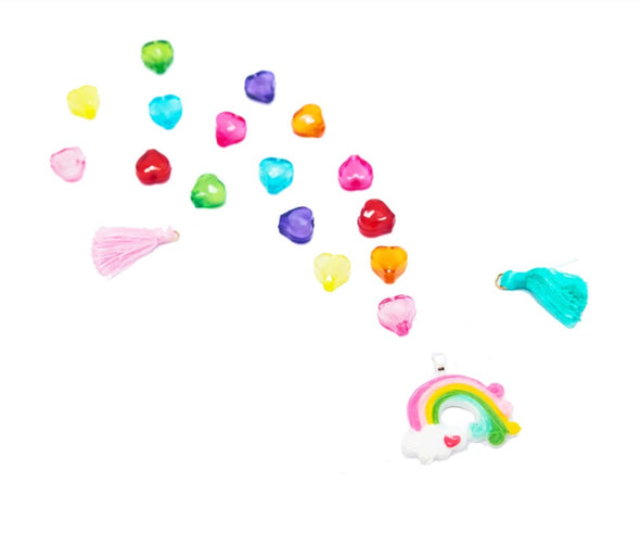 Rainbow Beads & Tassel Bracelet