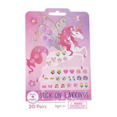 20 pc Unicorn Princess Stick-on Earrings