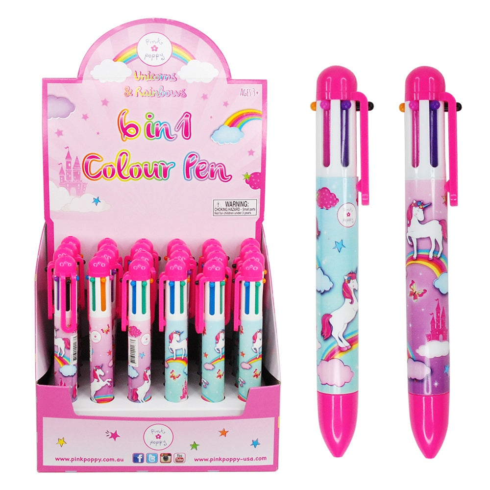 Unicorn & Rainbows 6 in 1 Colour Pen