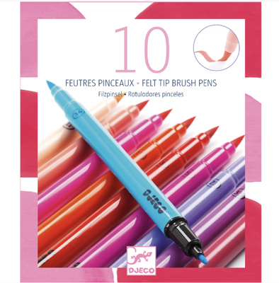 Felt Tip Brush Pens (10 pack)