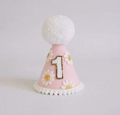 Happy First Birthday Daisy Hat - assorted