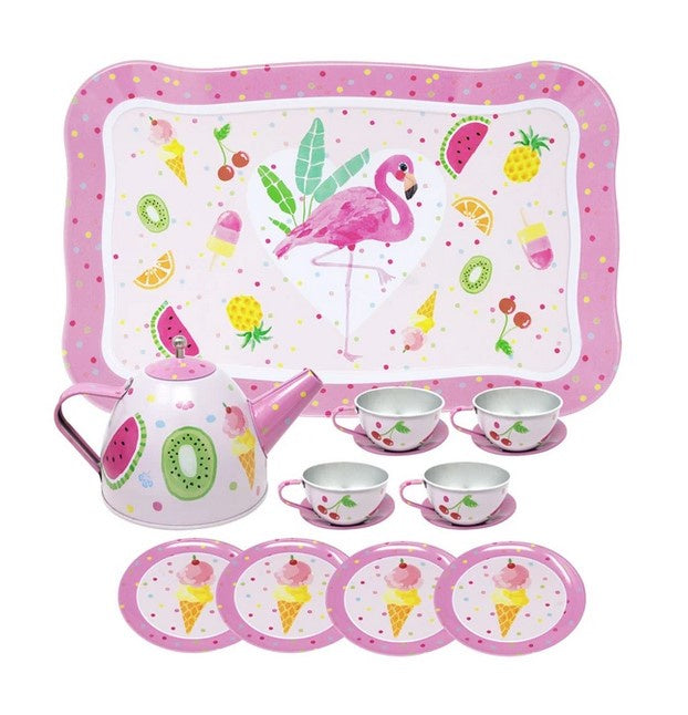 Tin Tea Set - Fabulous Flamingo