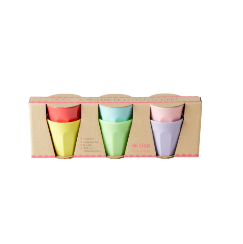 Melamine Espresso Cups Set - Yippie Yippie Yeah Colours