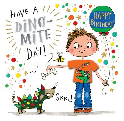 Birthday Card - Boy and Dog