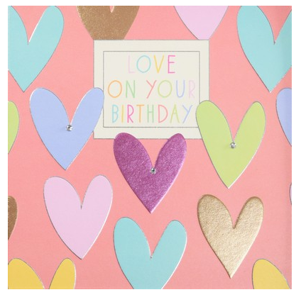 Hearts Happy Birthday Card