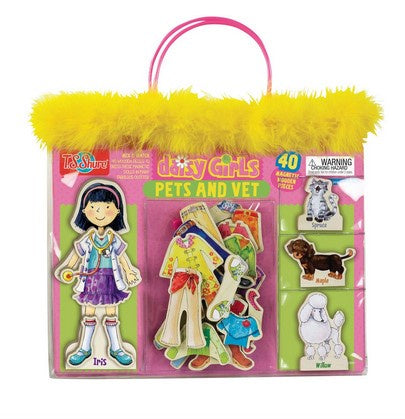 36pc Magnetic Wooden Dress Up Dolls - Pets and Vets
