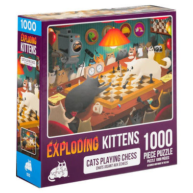 1000pc Puzzle - Exploding Kittens (Cats Playing Chess)