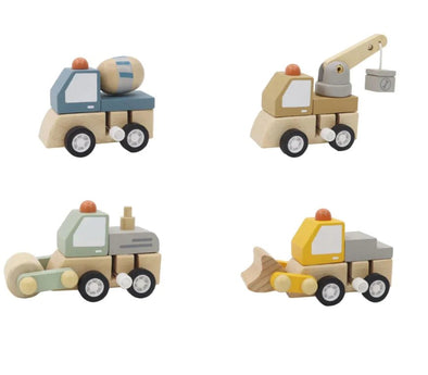 Wooden Wind-up Construction Truck