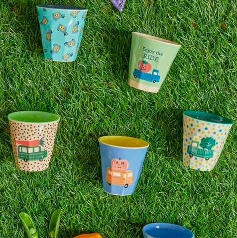 Melamine Kids Cups Set  - Happy Cars
