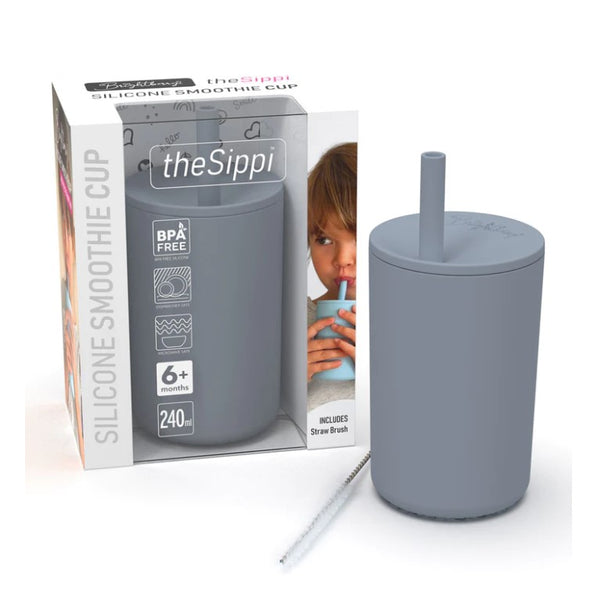 Silicone Smoothie Cup with Stopper Straw